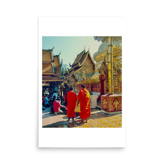 Print poster of Golden Temple Monks in Thailand