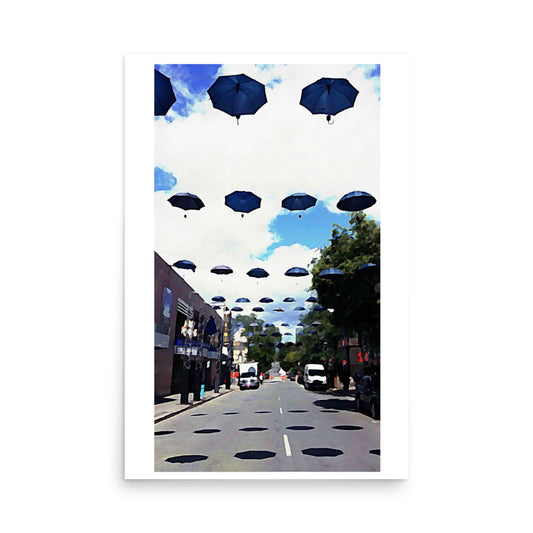 poster print of umbreall art in montreal