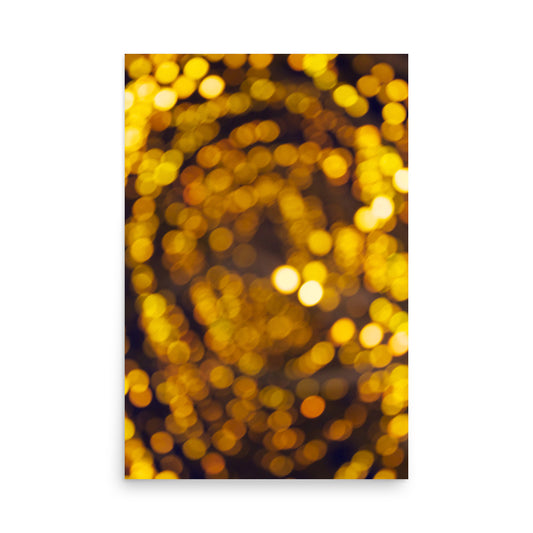 christmas lights in soft focus poster print
