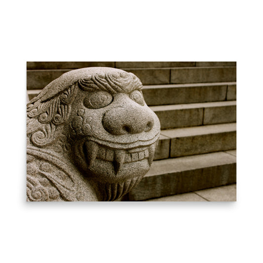 south korea temple statue