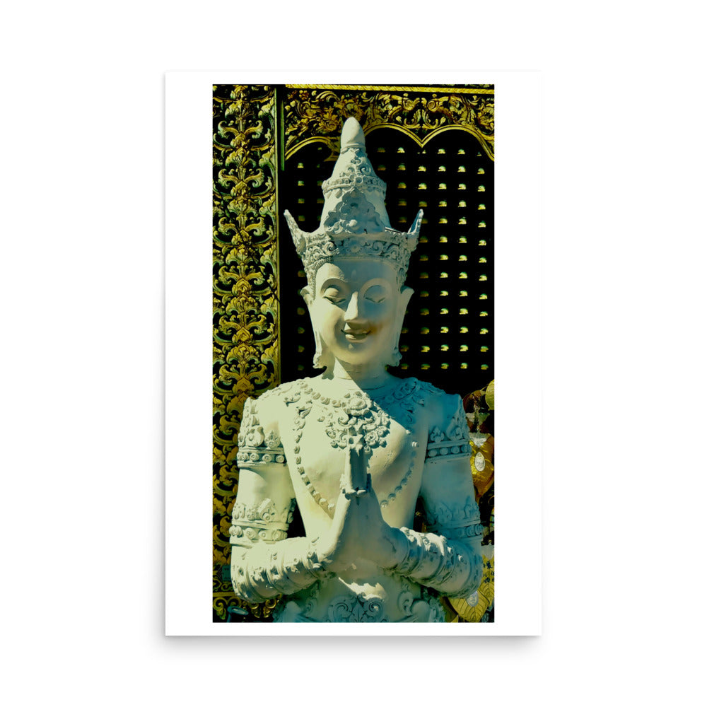 poster print of thai goddess statue at a temple