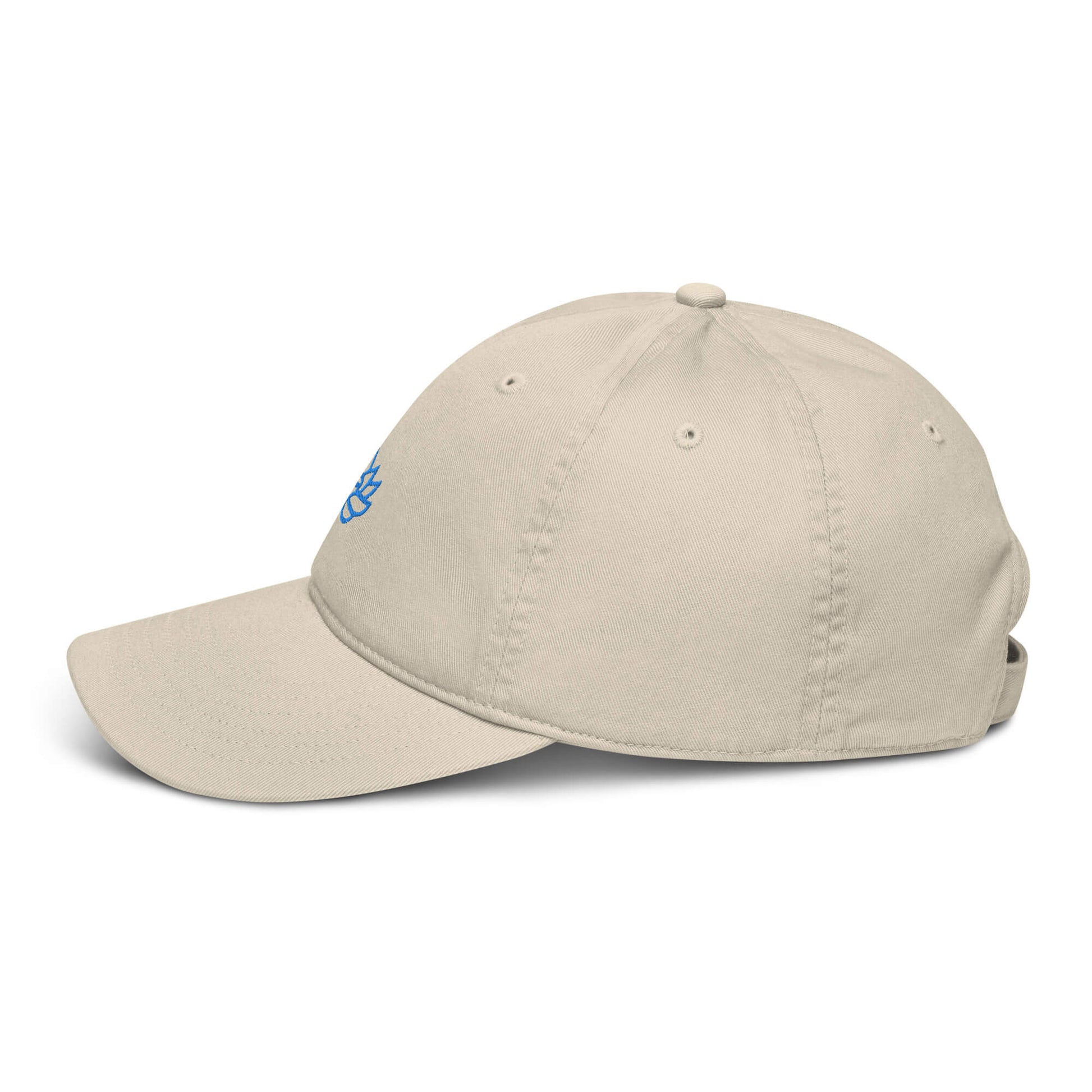 Baseball Cap White Teal Design