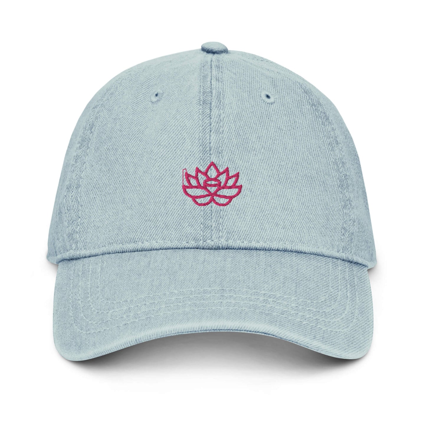 Denim Hat Light Blue Pink Lily