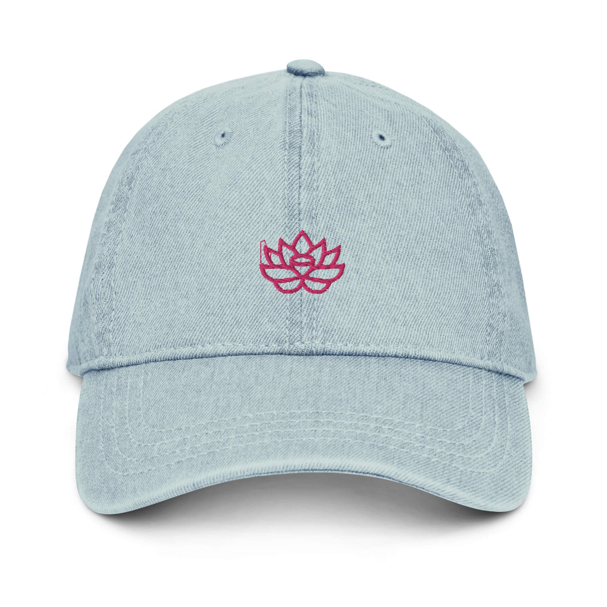 Denim Hat Light Blue Pink Lily