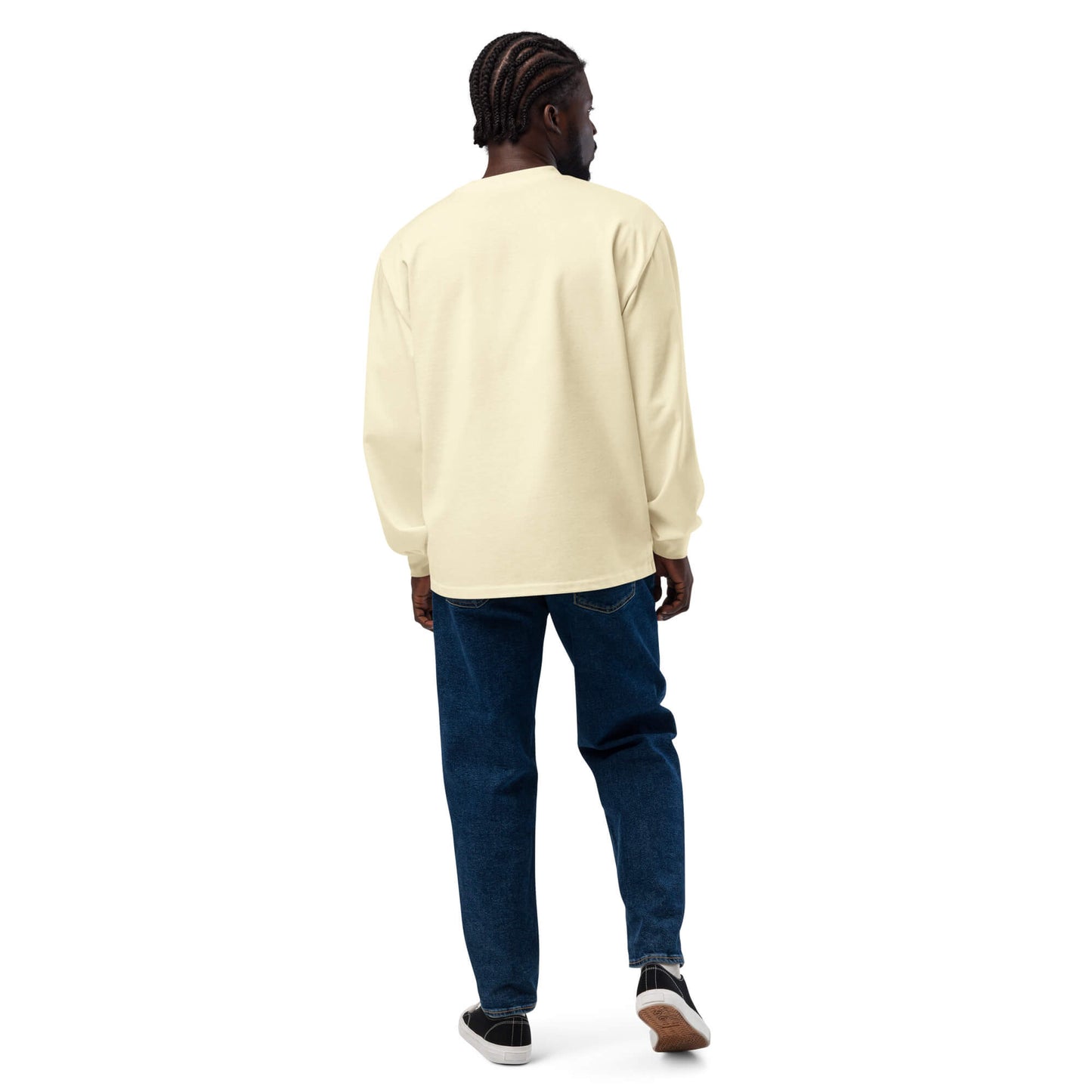 Men’s Heavyweight Long Sleeve Shirt - Butter with Black Lily
