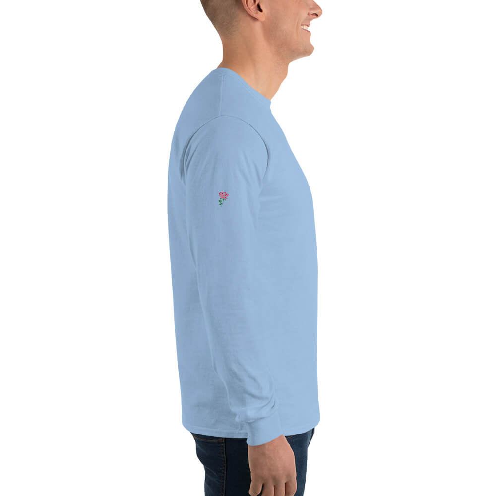 Mens Long Sleeve Shirt Pink Lily