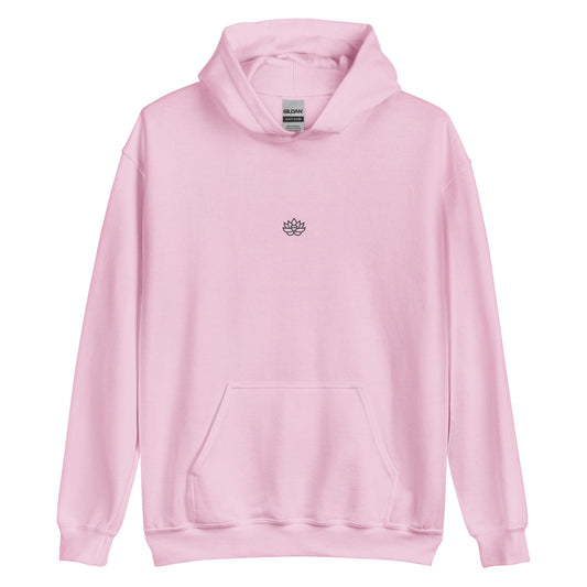 Unisex Heavy Blend Hoodie Light Pink Front with Black Lily