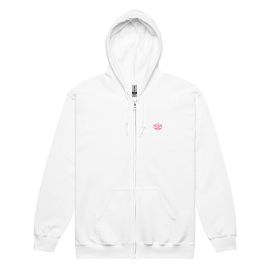 Zip Hoodie White Pink i Will Wander