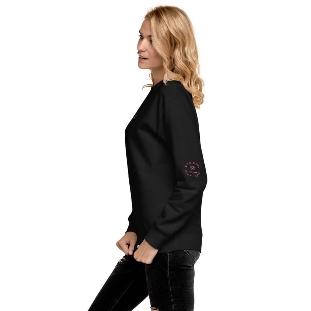 Pullover Womens Fleece Black with Pink Logo