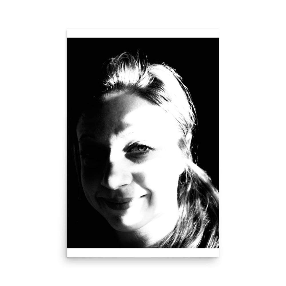 portrait print poster black and white sara