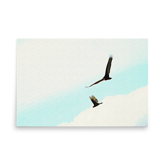 art poster print hawks in flight
