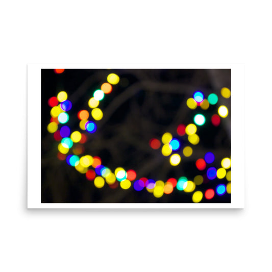 christmas lights in whistler at night poster print