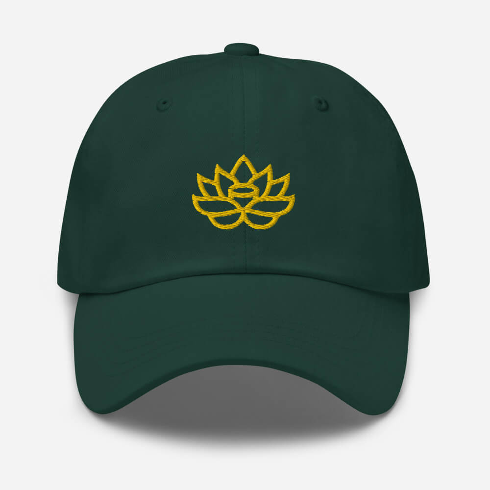 Baseball Cap Black Yellow Lily Logo