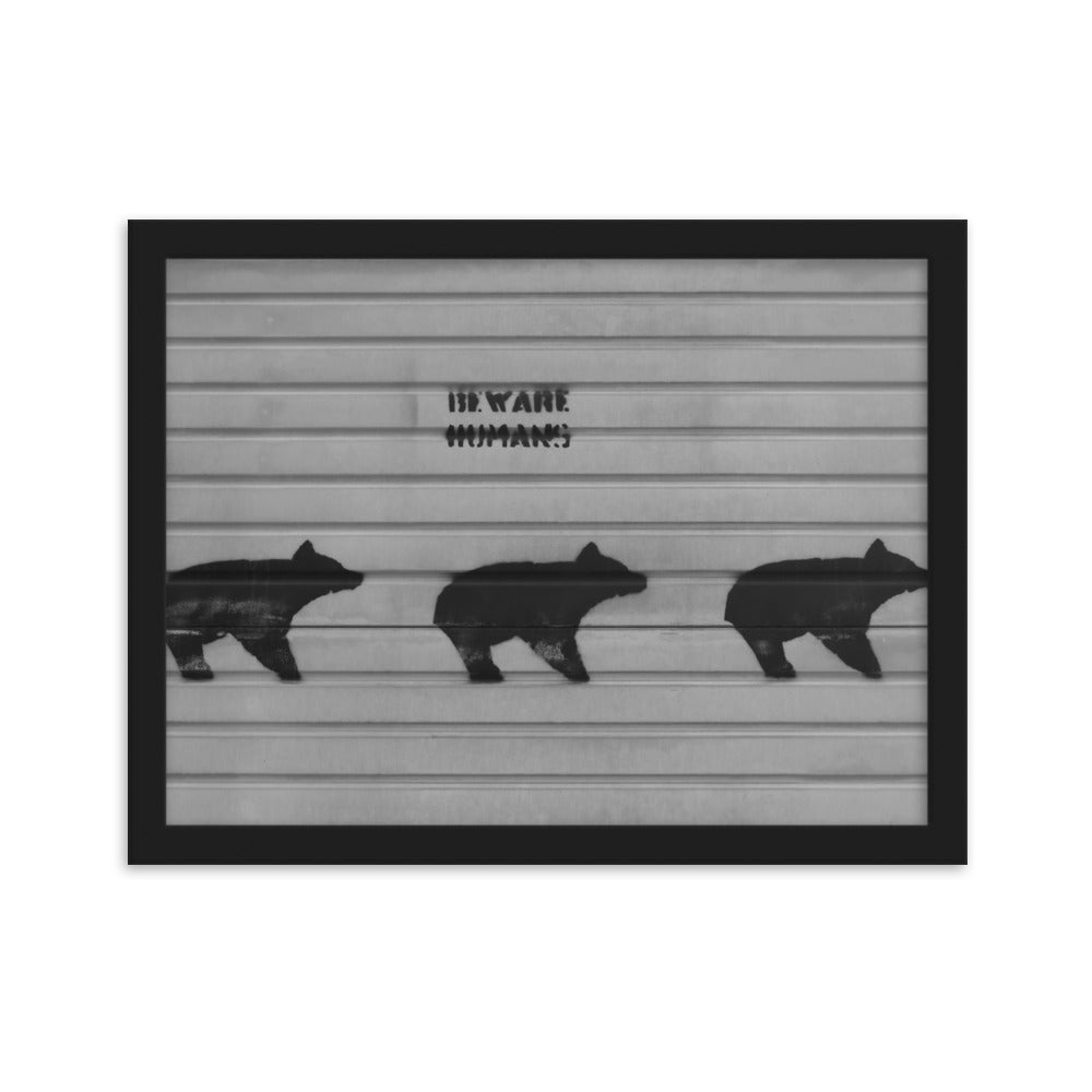 Bear Humans Warning Poster