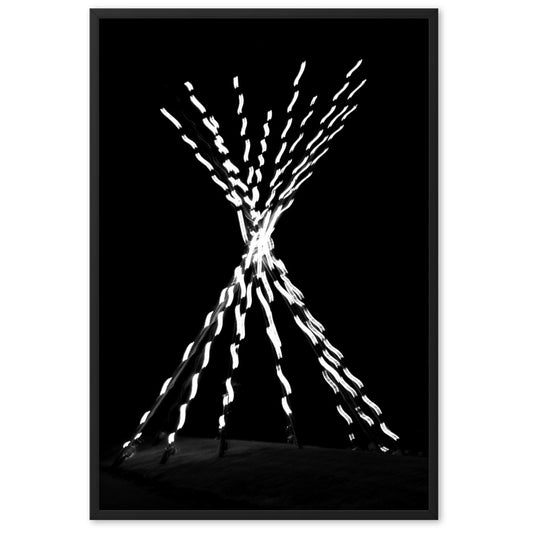 Black and white photography print teepee