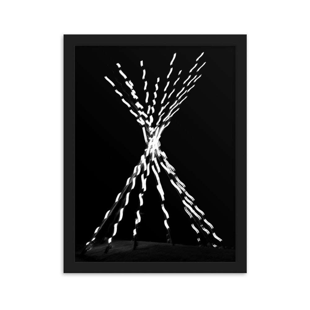 black and white teepee poster art