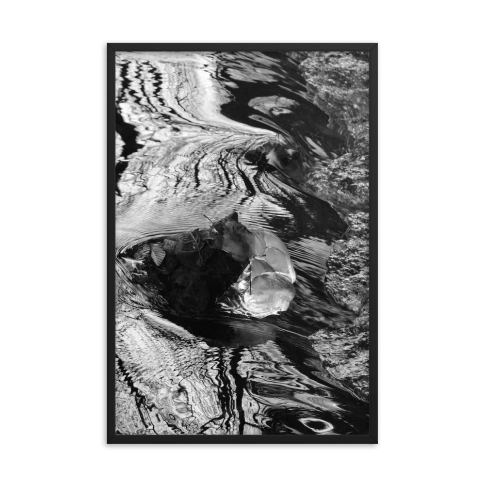 Waterfall Poster Art Black and White