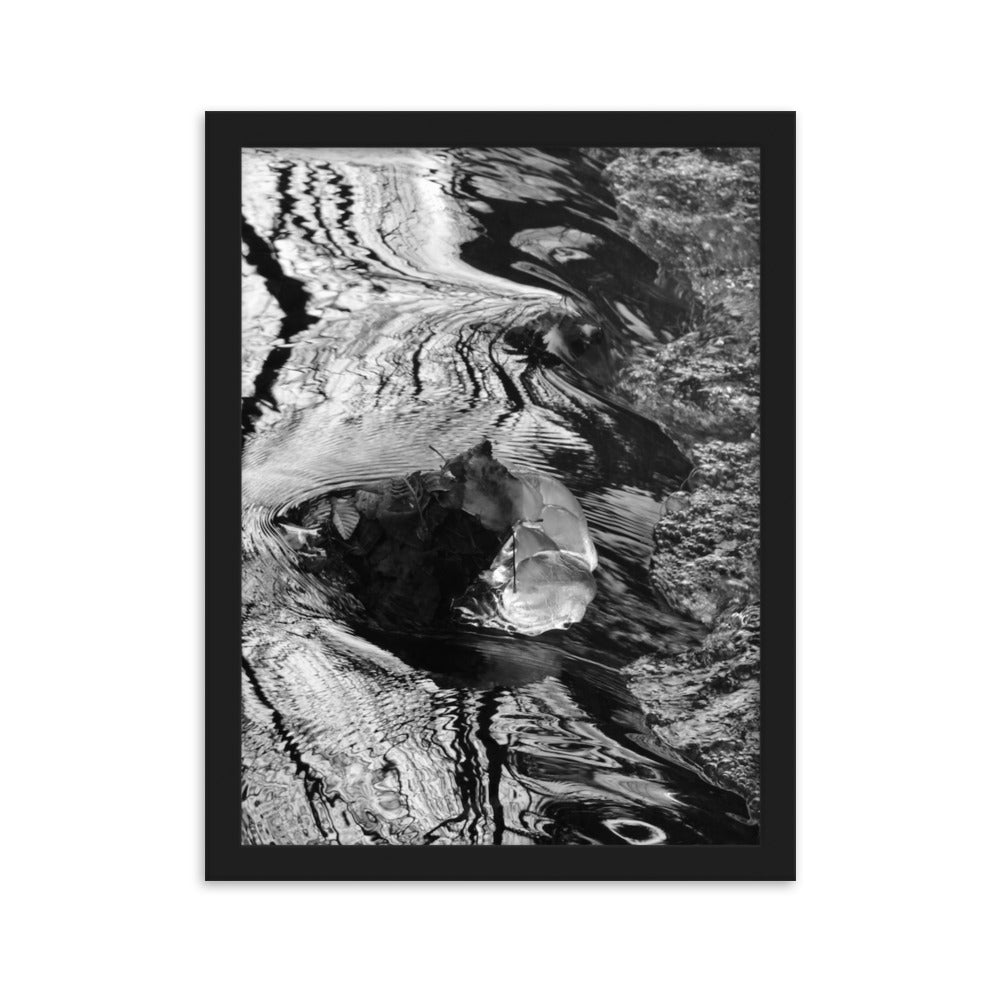 Waterfall Pattern Black and white print poster